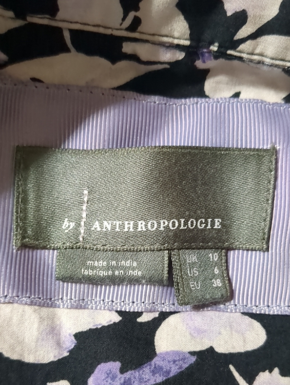 Anthropologie Womens Dress Corset Shirt Mini Long Sleeve Floral Black Size 6 - Picture 11 of 12